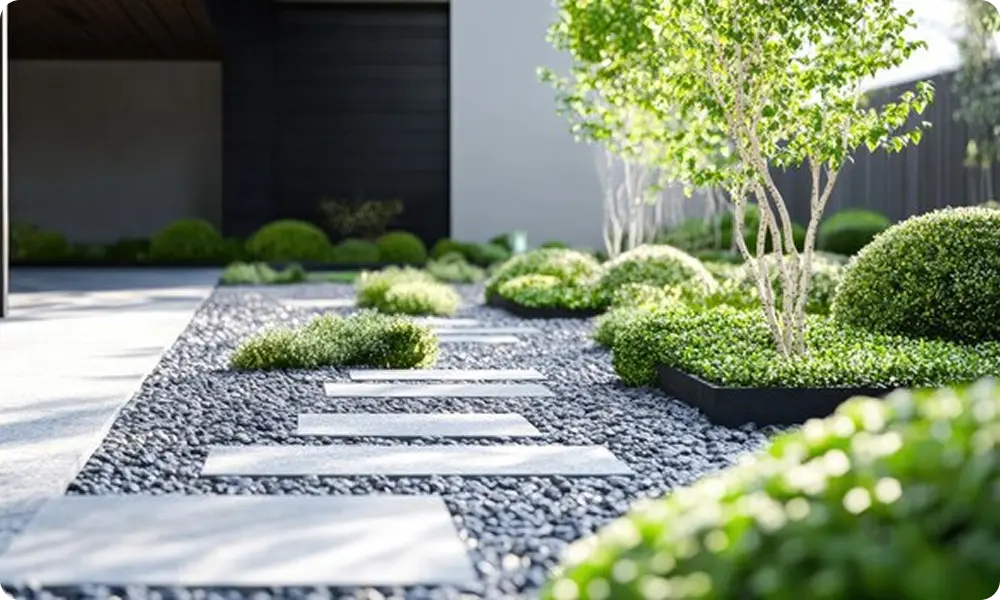 Ogródek z kamienną ścieżką